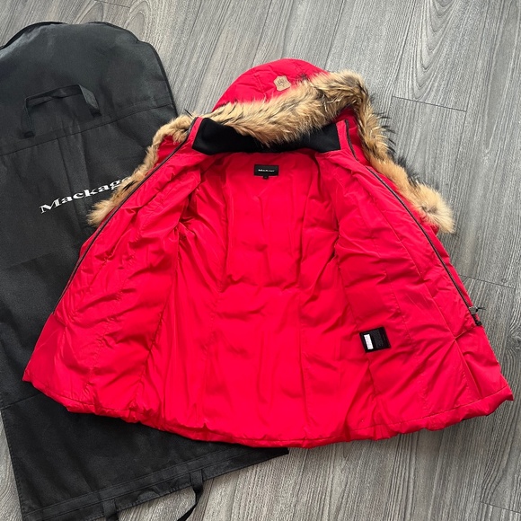 Mackage Adali Down Coat - Bright Red - Women’s Medium - Picture 3 of 4
